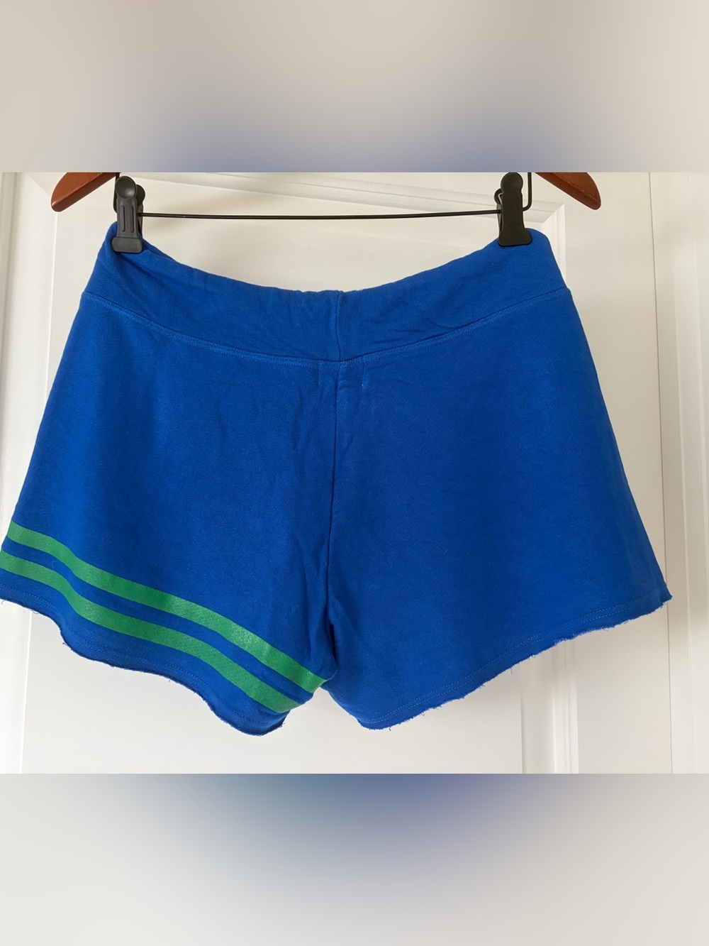 SUNDRY Blue & Green Striped Drawstring Lounge Shorts stripes, size 0, EUC - Picture 2 of 8
